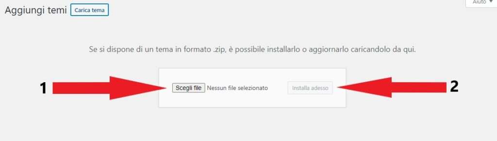 installare tema wordpress
