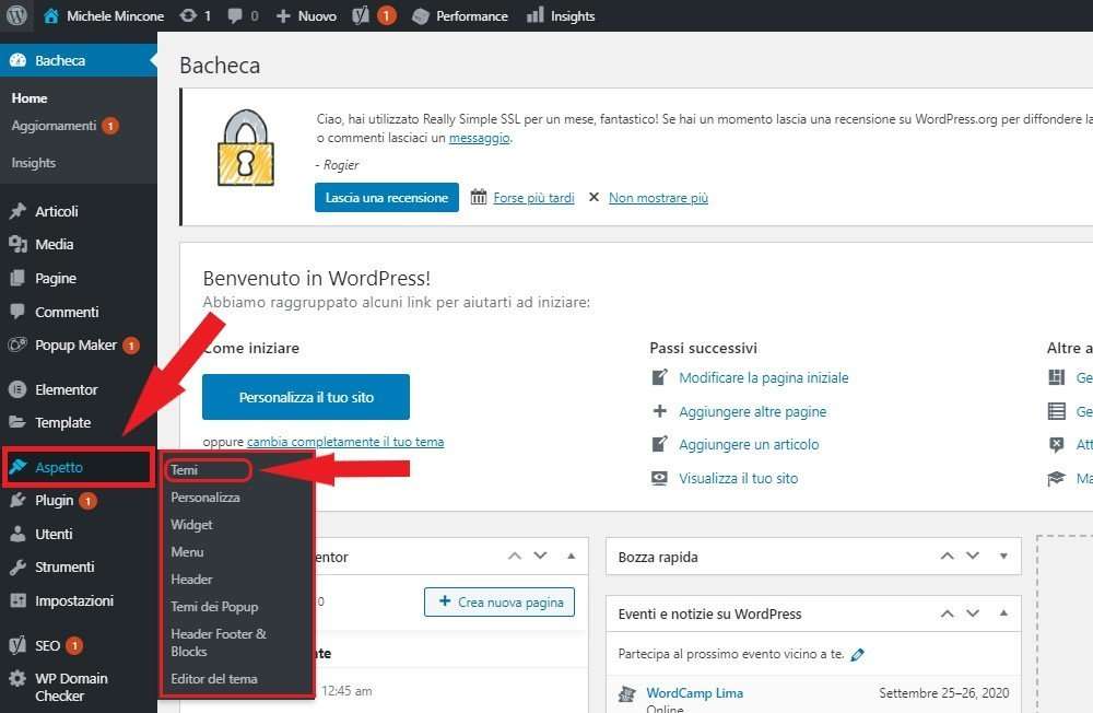 installare un tema wordpress
