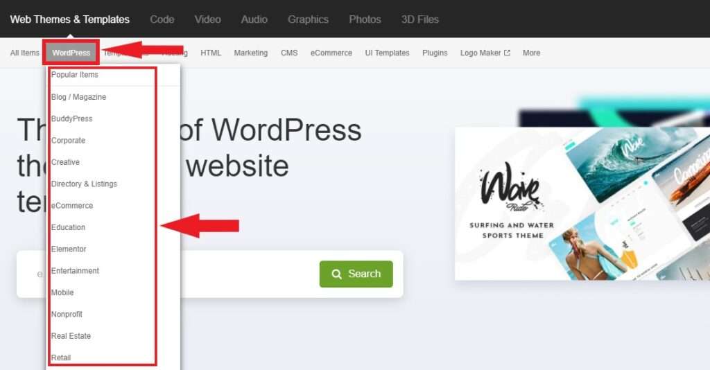 temi wordpress themeforest