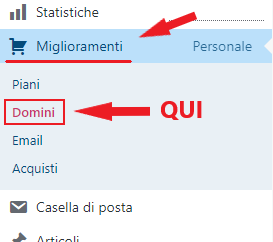 selezionare dominio su wordpress.com per trasferimento