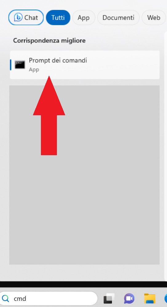 cercare cmd, prompt dei comandi o windows powershell su windows
