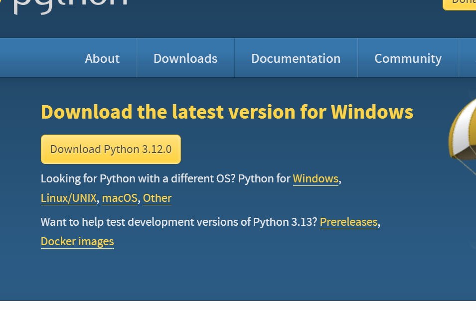 scaricare l'eseguibile di python dal sito ufficiale all'ultima versione